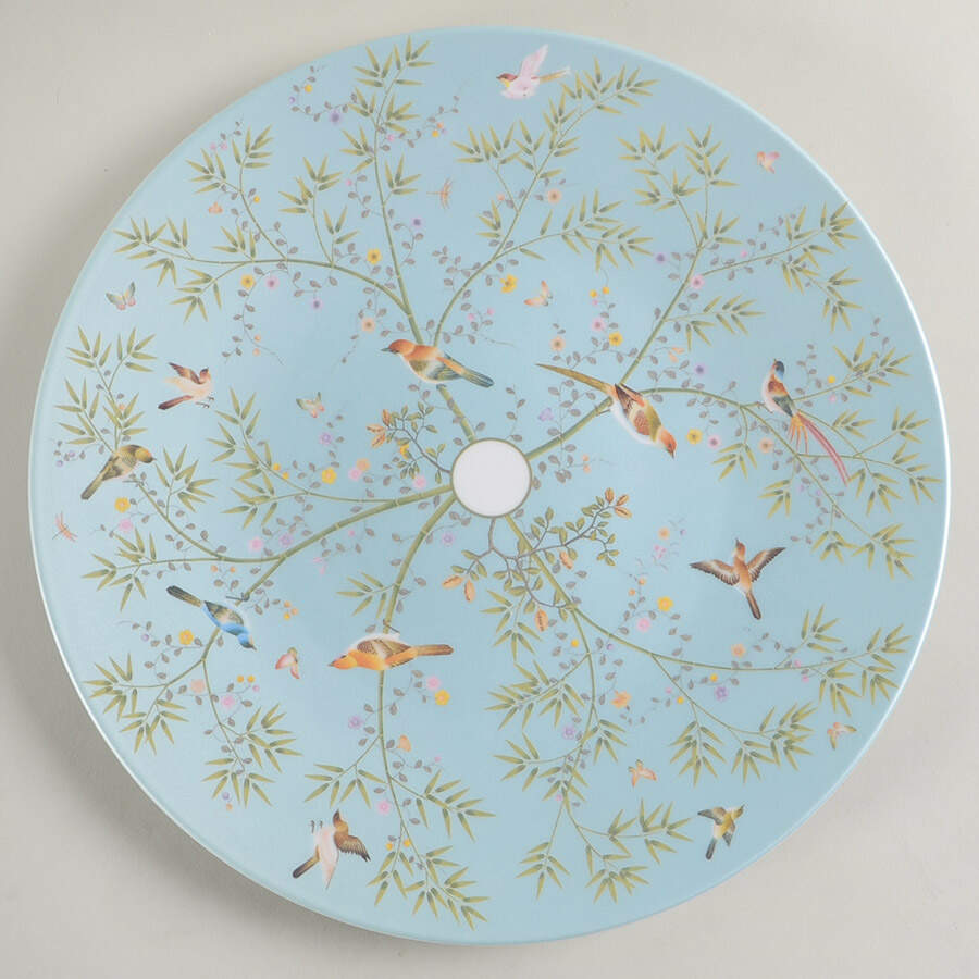 Paradis Turquoise 12" Round Buffet Plate by Raynaud-1