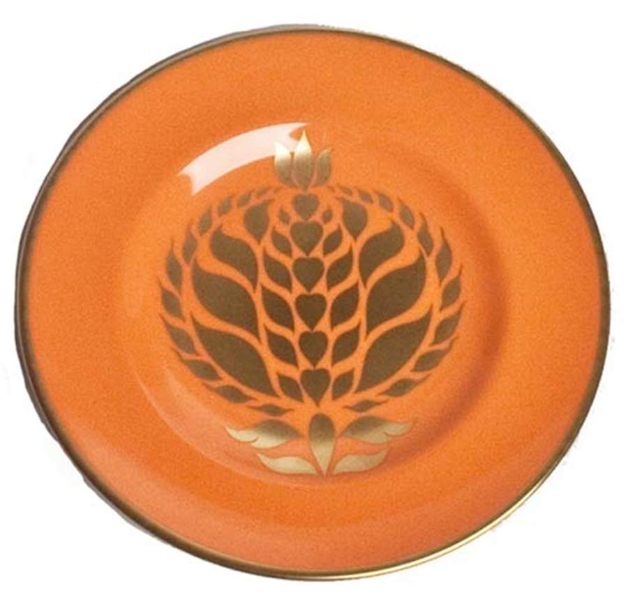 Bristol Belle Orange Accent Bread & Butter Plate by Royal Crown Derby-1