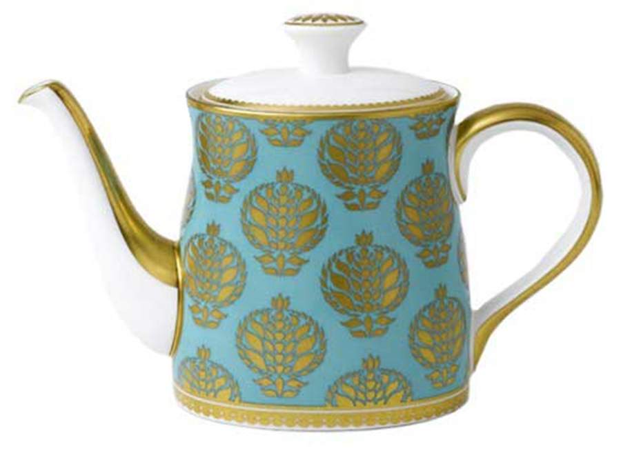 Bristol Belle Turquoise Teapot & Lid by Royal Crown Derby-1