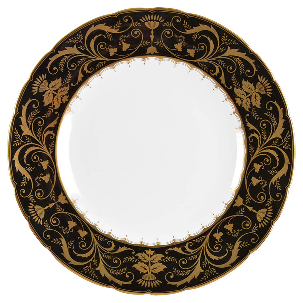 Darley Abbey Harlequin Black Dinner Plate by Royal Crown Derby-1