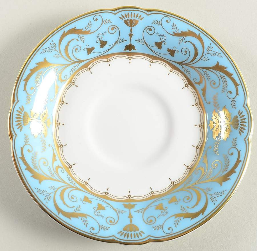 Darley Abbey Harlequin Duck Egg Saucer by Royal Crown Derby-1