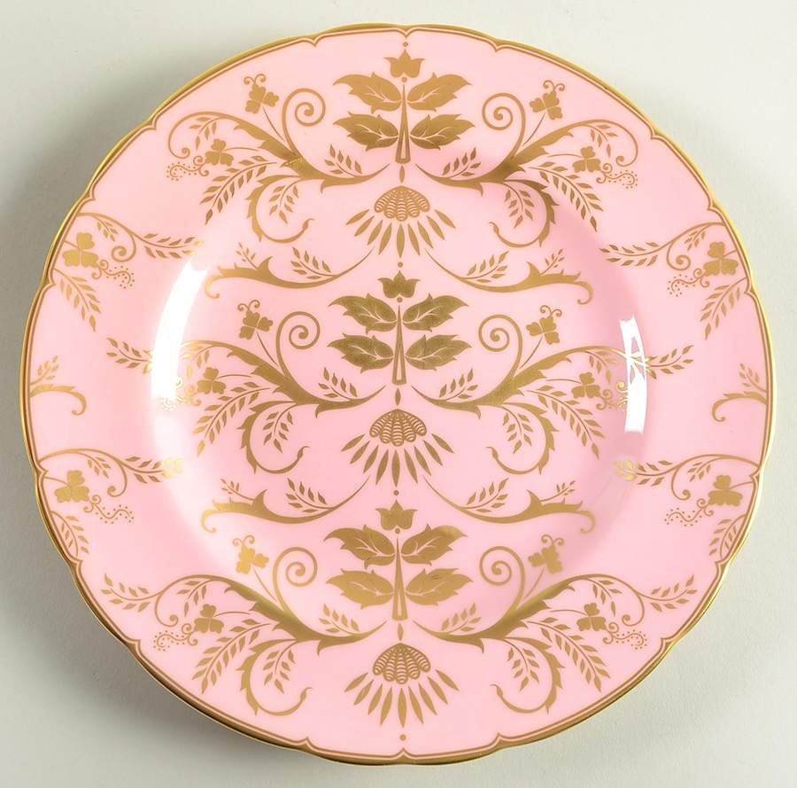 Darley Abbey Harlequin Baby Pink Salad Plate by Royal Crown Derby-1