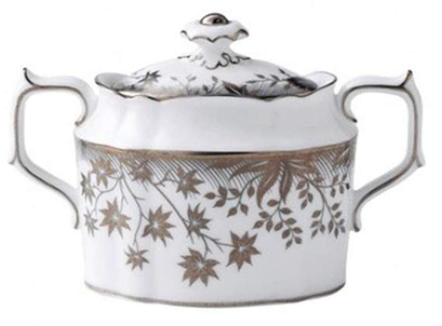 Arboretum Platinum Sugar Bowl & Lid by Royal Crown Derby-1