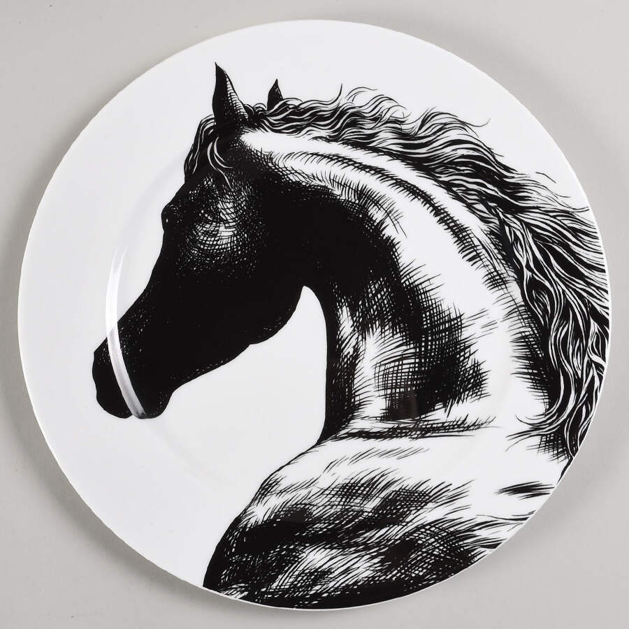 Equus White Dinner Plate by Royal Crown Derby-1
