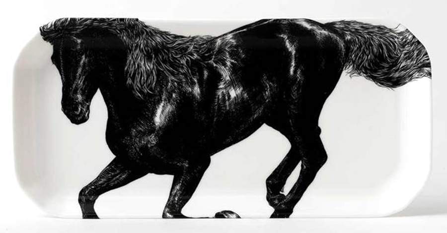 Equus White Large Sandwich Tray by Royal Crown Derby-1