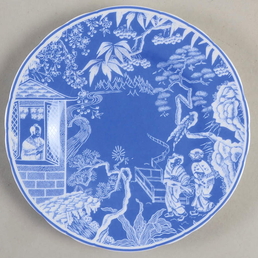 Mikado Blue Bread & Butter Plate by Royal Crown Derby-1