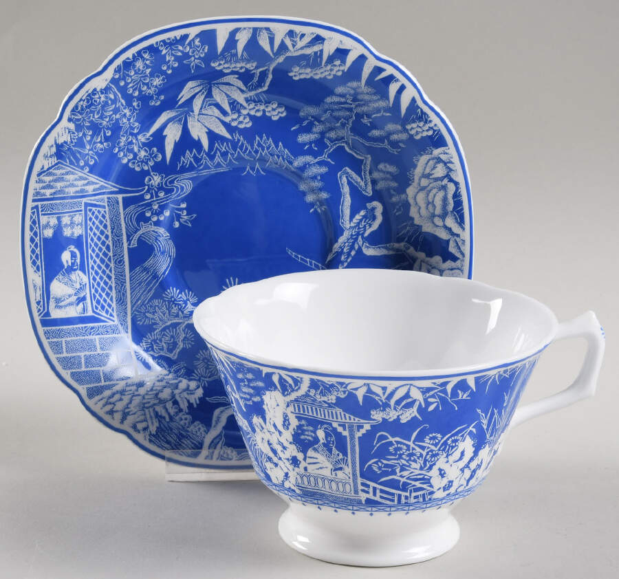 Mikado Blue Breakfast Cup & Saucer Set by Royal Crown Derby-1