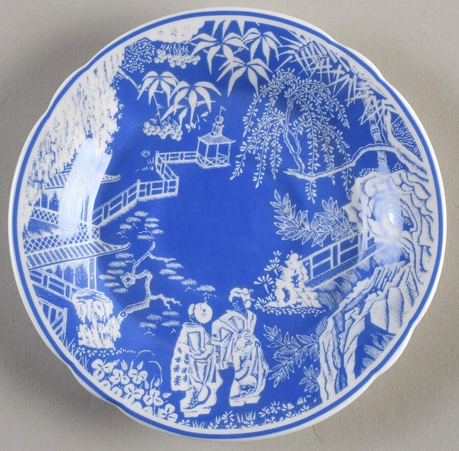 Mikado Blue Saucer by Royal Crown Derby-1