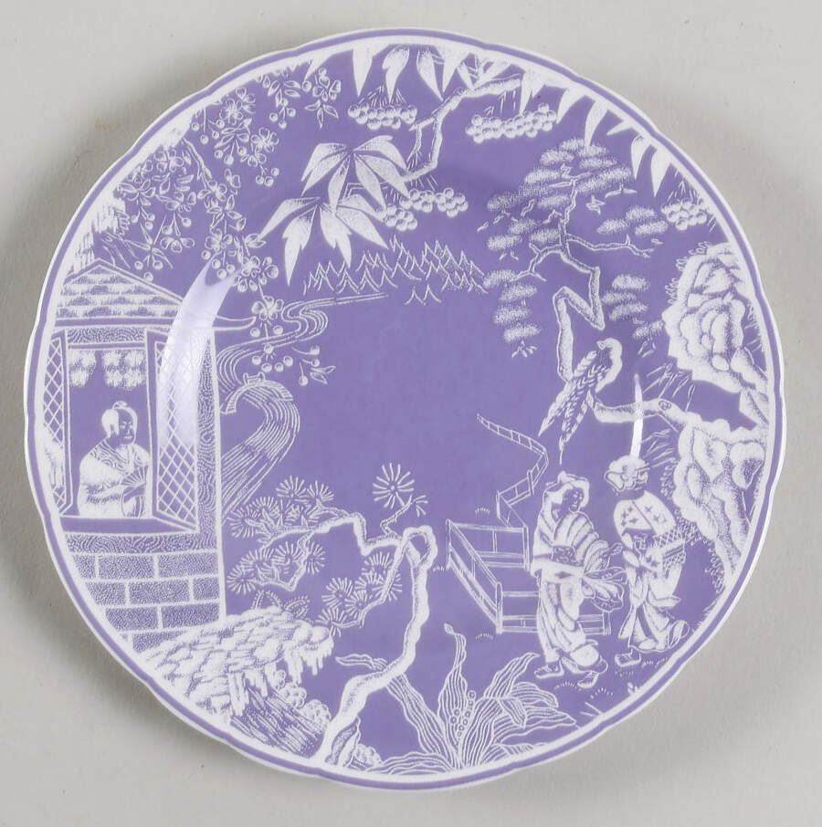 Mikado Lavender Bread & Butter Plate by Royal Crown Derby-1