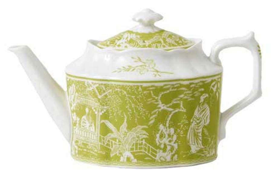Mikado Lime Green Teapot & Lid by Royal Crown Derby-1
