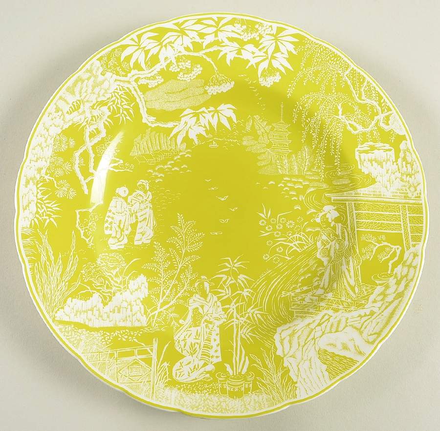 Mikado Lime Green Dinner Plate by Royal Crown Derby-1