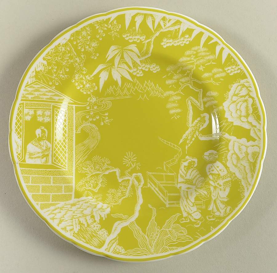 Mikado Lime Green Bread & Butter Plate by Royal Crown Derby-1