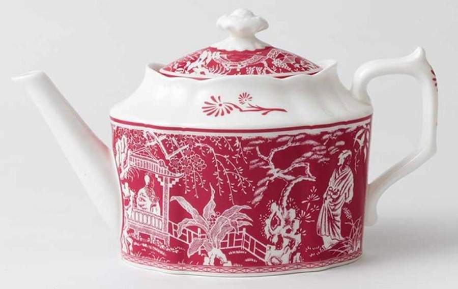 Mikado Pink Teapot & Lid by Royal Crown Derby-1
