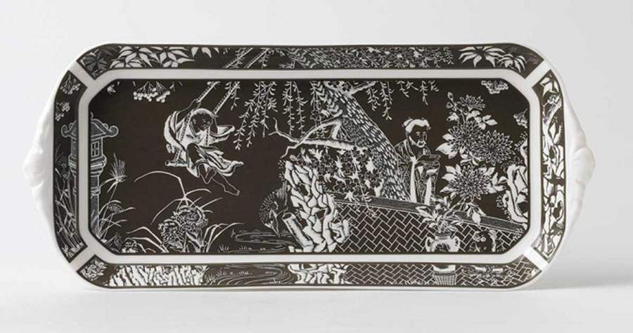 Mikado Taupe 13" Sandwich Tray by Royal Crown Derby-1