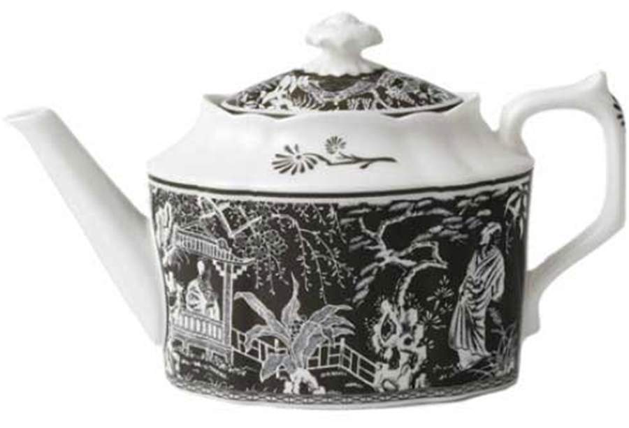 Mikado Taupe Teapot & Lid by Royal Crown Derby-1