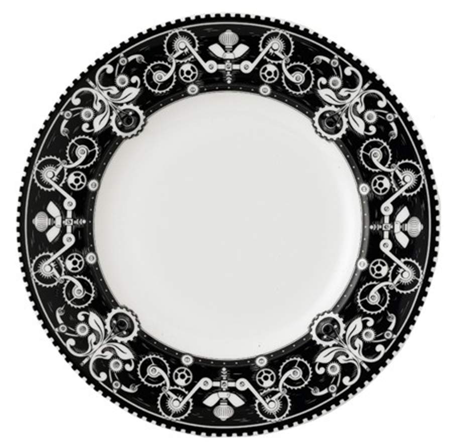 Steam Punk Black Salad Plate by Royal Crown Derby-1