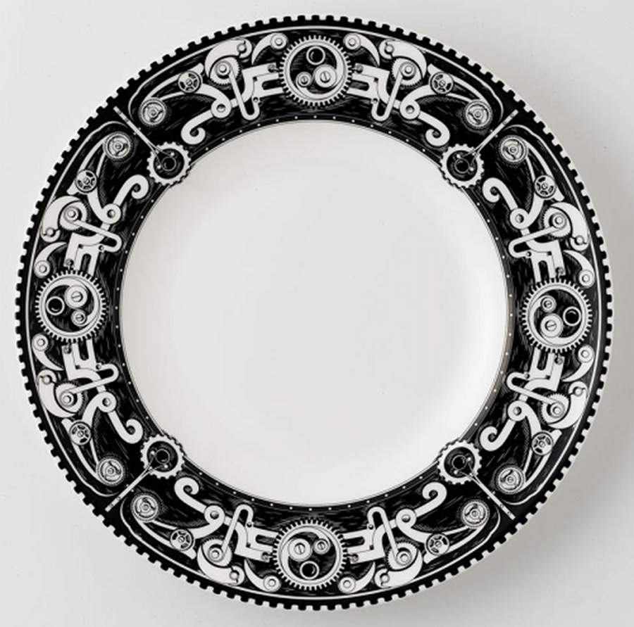 Steam Punk Black Dinner Plate by Royal Crown Derby-1