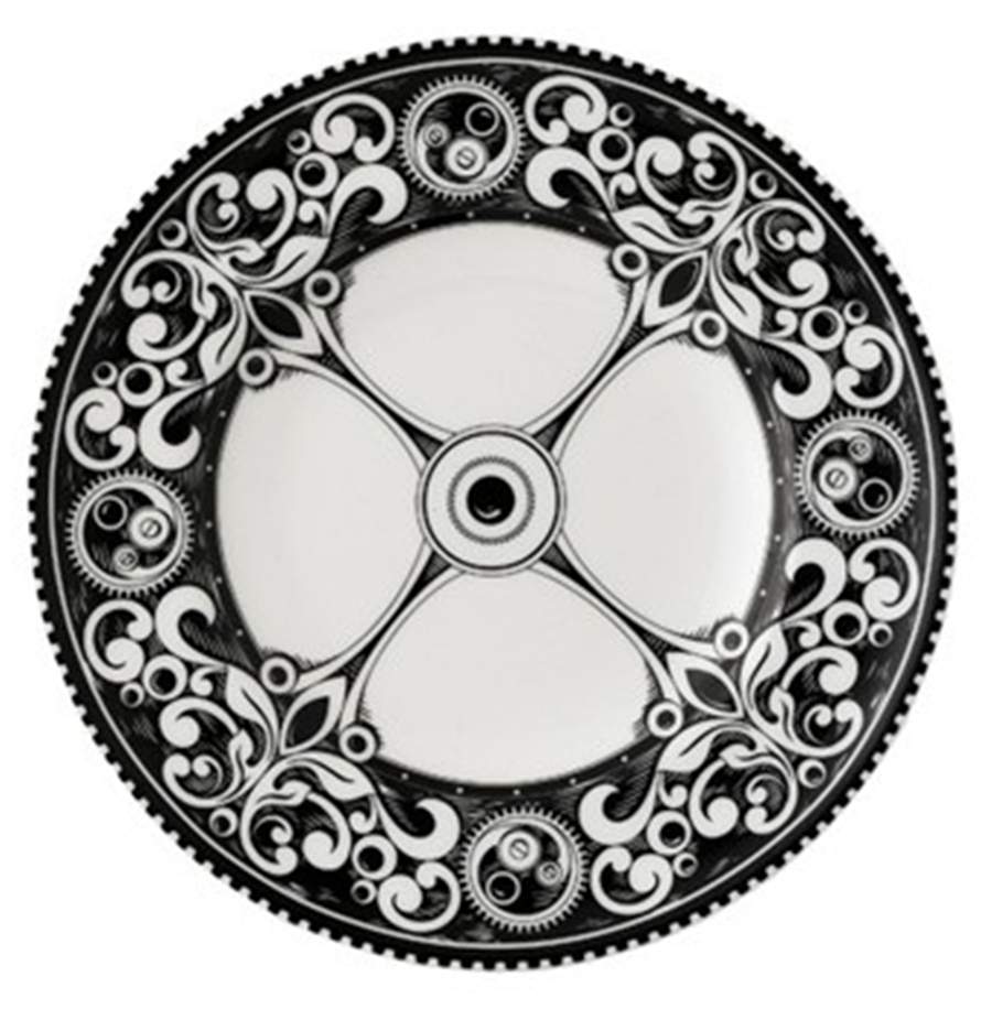 Steam Punk Black Bread & Butter Plate by Royal Crown Derby-1