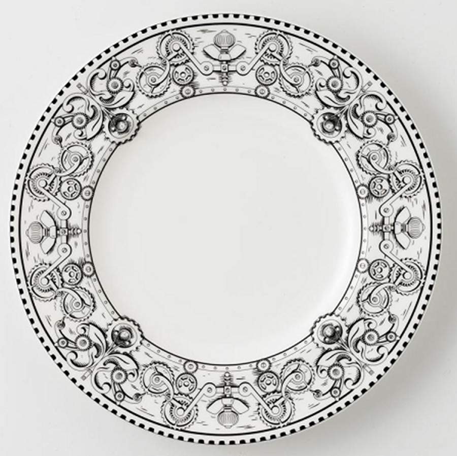 Steam Punk White Salad Plate by Royal Crown Derby-1