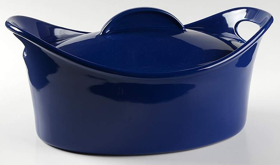 Serveware Cobalt 4.25 Qt Oval Covered Casserole by Rachael Ray-1