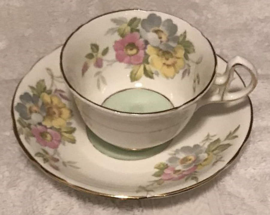 Briar Rose Flat Cup & Saucer Set by Royal Stafford-1