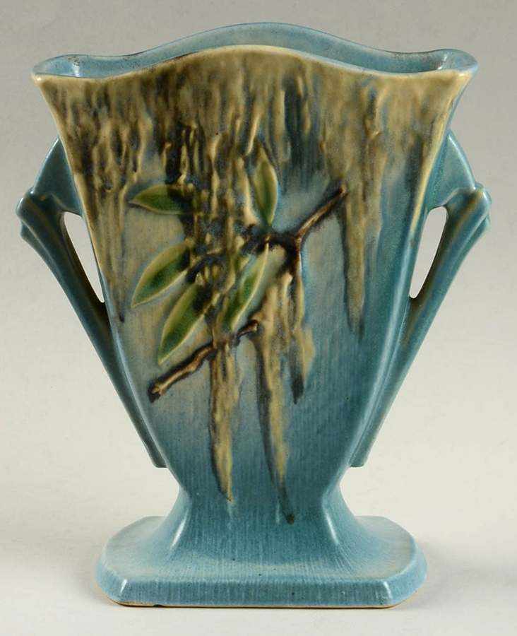 Moss Blue-Green 7" Fan Vase by Roseville-1