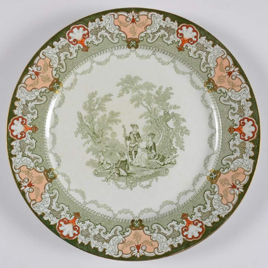 Watteau (Green) Dinner Plate by Royal Doulton-1