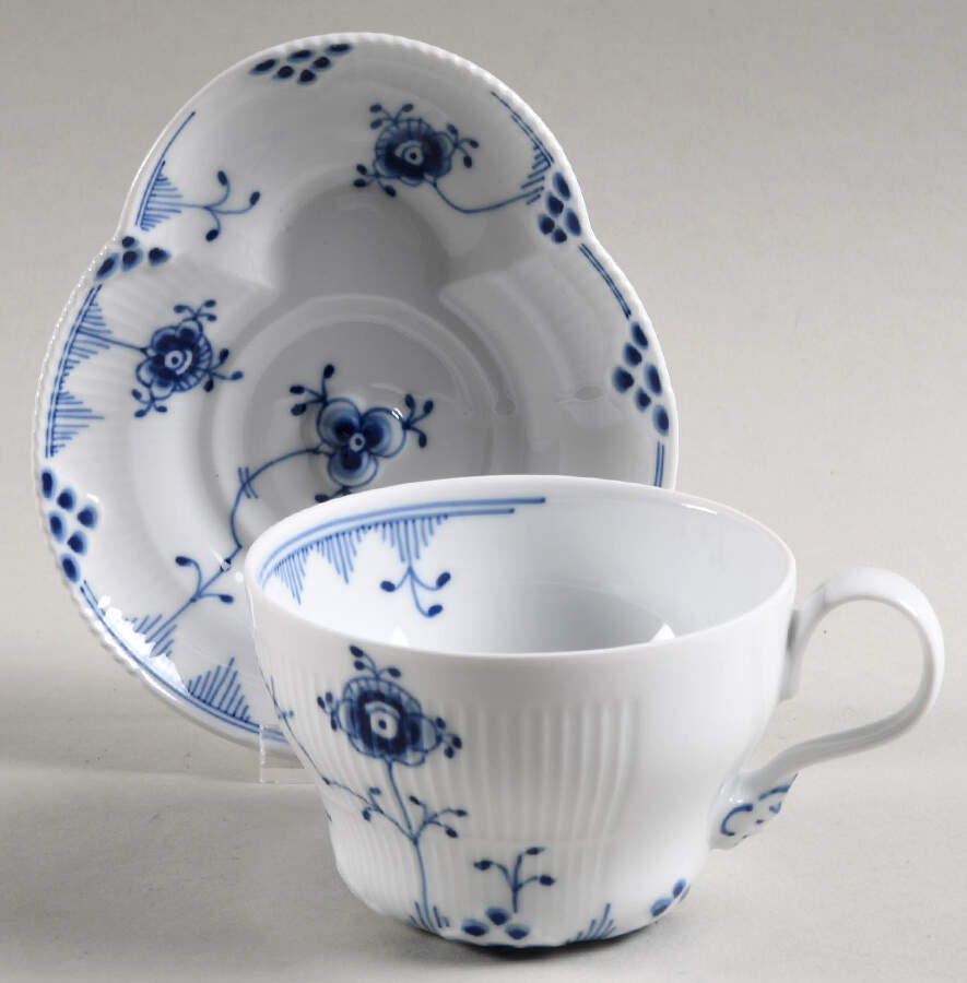Blue Elements Flat Cup & Saucer Set by Royal Copenhagen-1