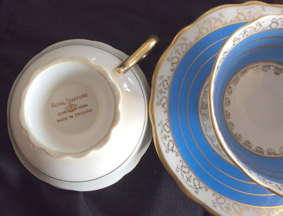 7585-Blue Footed Cup & Saucer Set by Royal Stafford-1