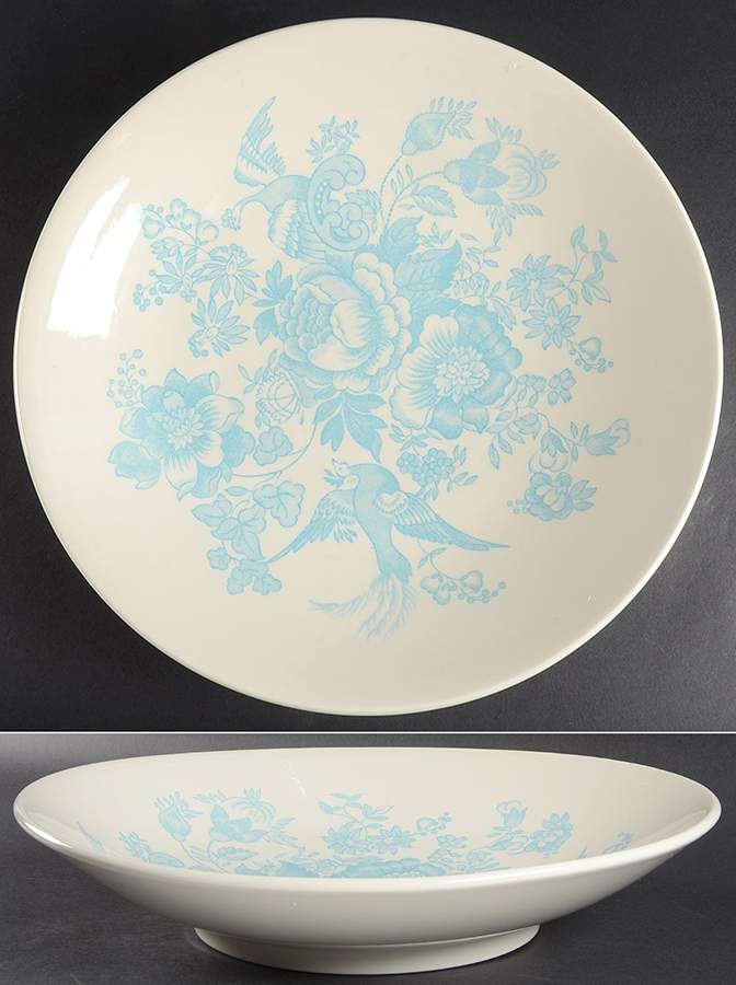 Asiatic Pheasant-Turquoise 13" Pasta Serving Bowl by Royal Stafford-1