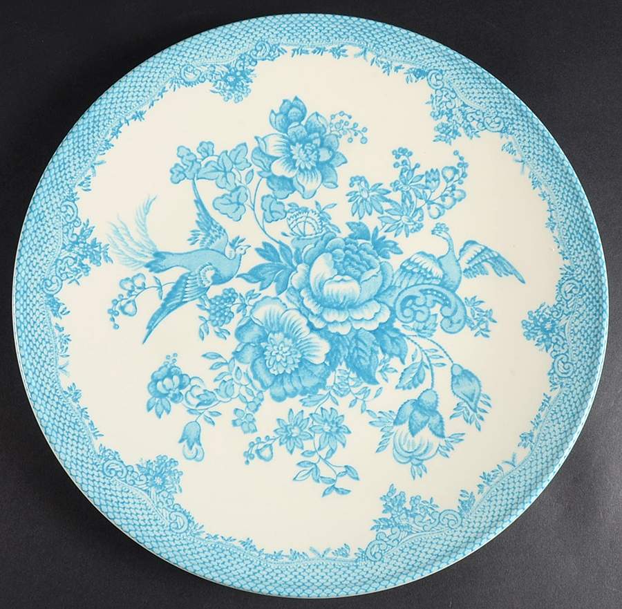 Asiatic Pheasant-Turquoise 12" Chop Plate (Round Platter) by Royal Stafford-1