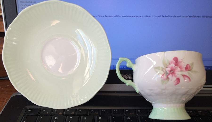 RIA112 Footed Cup & Saucer Set by Rosina-Queens-1