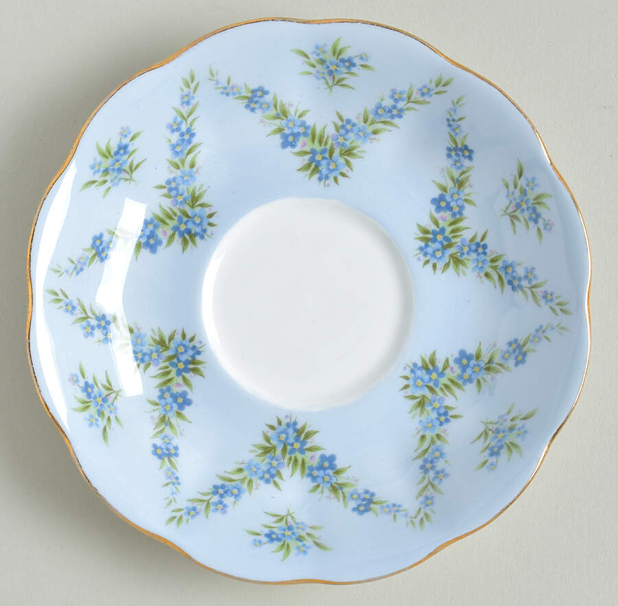 Blue Taffeta Saucer for Footed Cup by Royal Albert-1