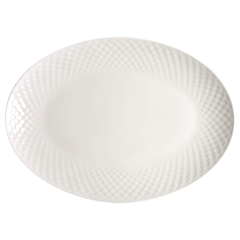 Basketweave 18" Oval Serving Platter by Roscher & Co-1