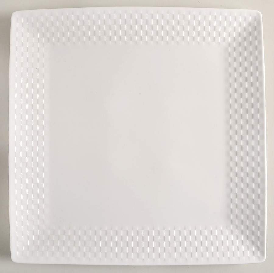Basketweave 14" Square Platter by Roscher & Co-1