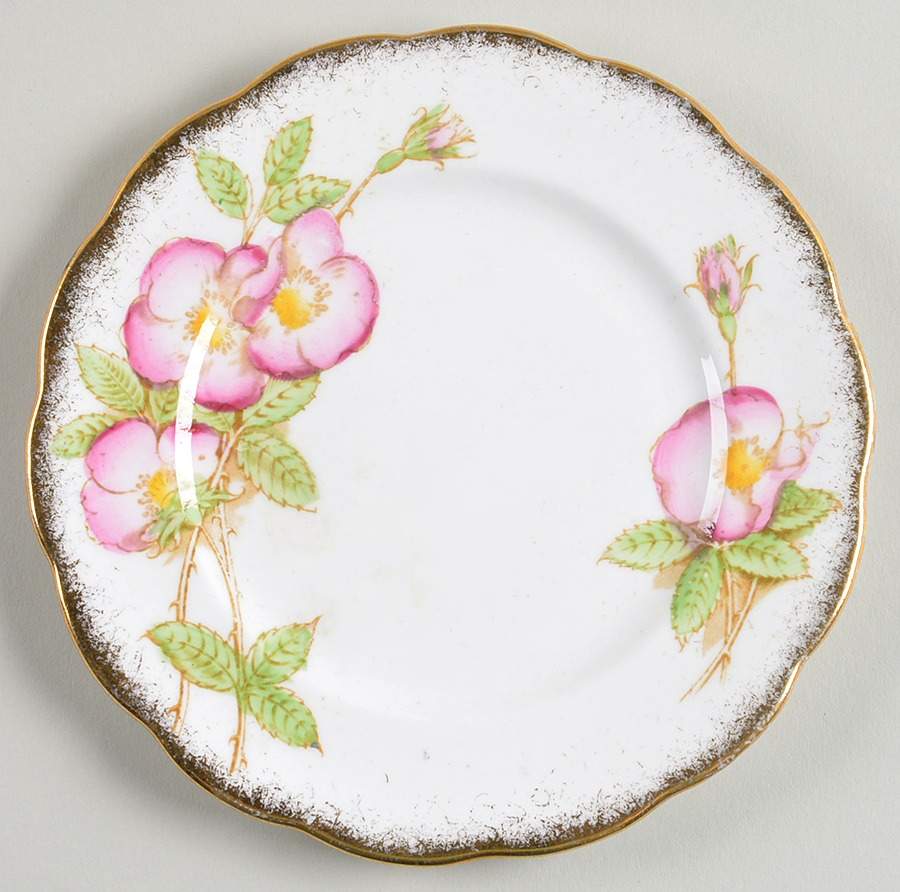 Wild Rose (Brushed Gold) Bread & Butter Plate by Royal Albert-1