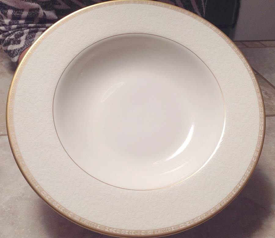 Victorian Gold Rim Soup Bowl by Royal Bone China-1