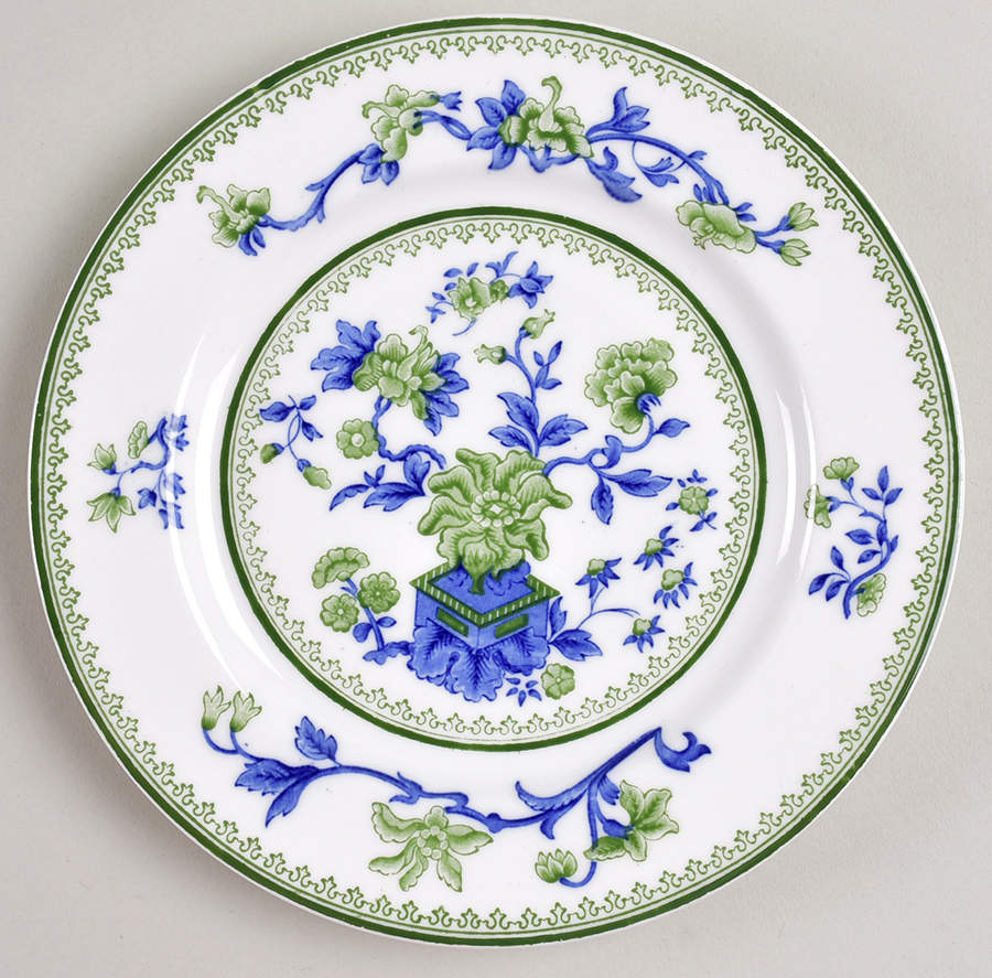 W8464-Green & Blue Dessert/Pie Plate by Royal Worcester-1
