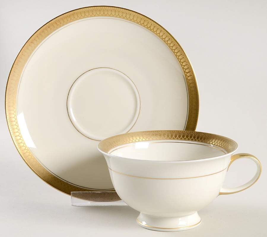 5169 (Cream Background) Footed Cup & Saucer Set by Rosenthal - Continental-1