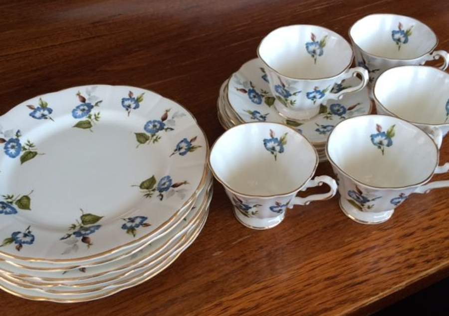 1069 Footed Cup & Saucer Set by Rosina-Queens-1