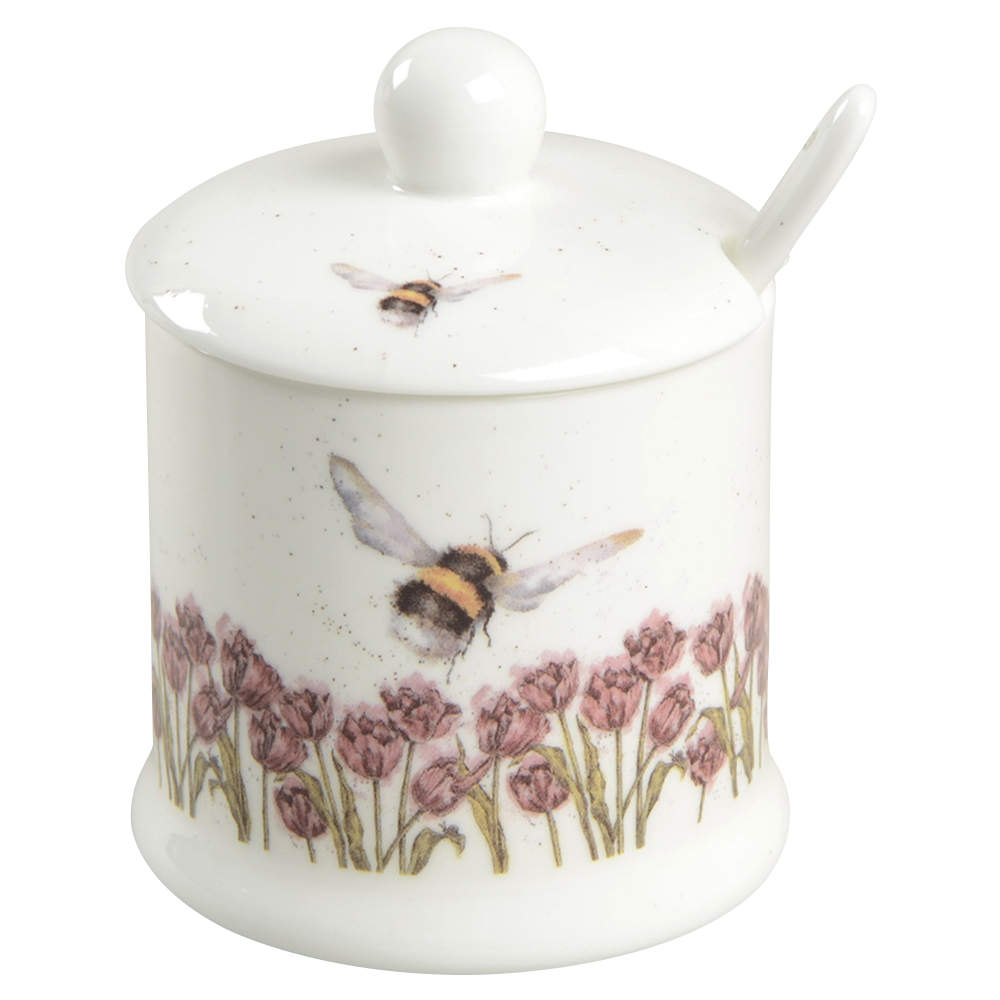 Wrendale Designs Jam/Jelly & Lid W/Spoon by Royal Worcester-1