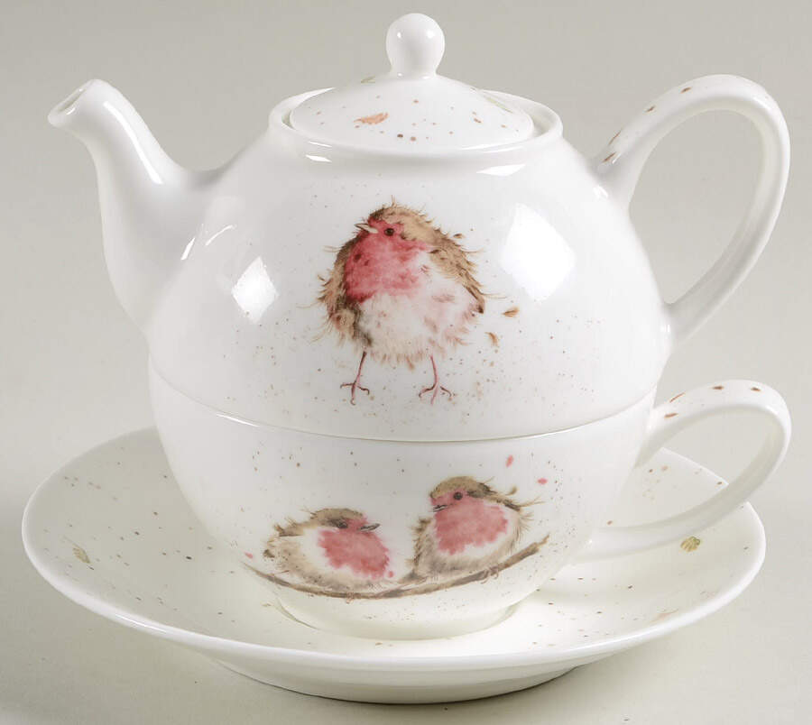 Wrendale Designs Individual Teapot & Lid with Cup & Saucer by Royal Worcester-1