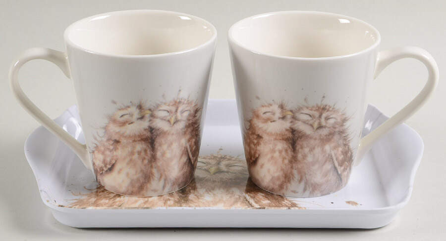 Wrendale Designs (S/2) Flared Mug (MUGF3)& 9" Melmaine Tray(TREM93) by Royal Worcester-1