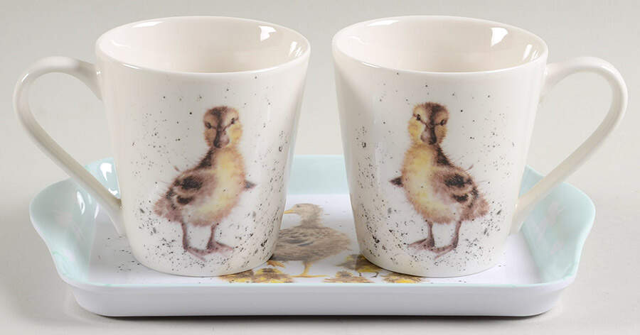 Wrendale Designs (S/2) Flared Mug (MUGF2)& 9" Melmaine Tray(TREM92) by Royal Worcester-1