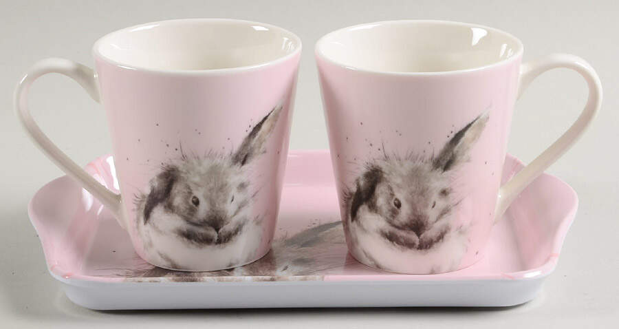 Wrendale Designs Flared Mug (MUGF1) - Set of  2 & 9" Melmaine Tray (TREM91) by Royal Worcester-1