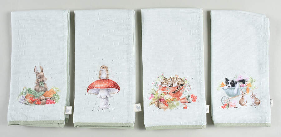 Wrendale Designs Cloth Napkin - Set of 4 Motifs (NAPC1, NAPC2, NAPC3 & NAPCM4) by Royal Worcester-1