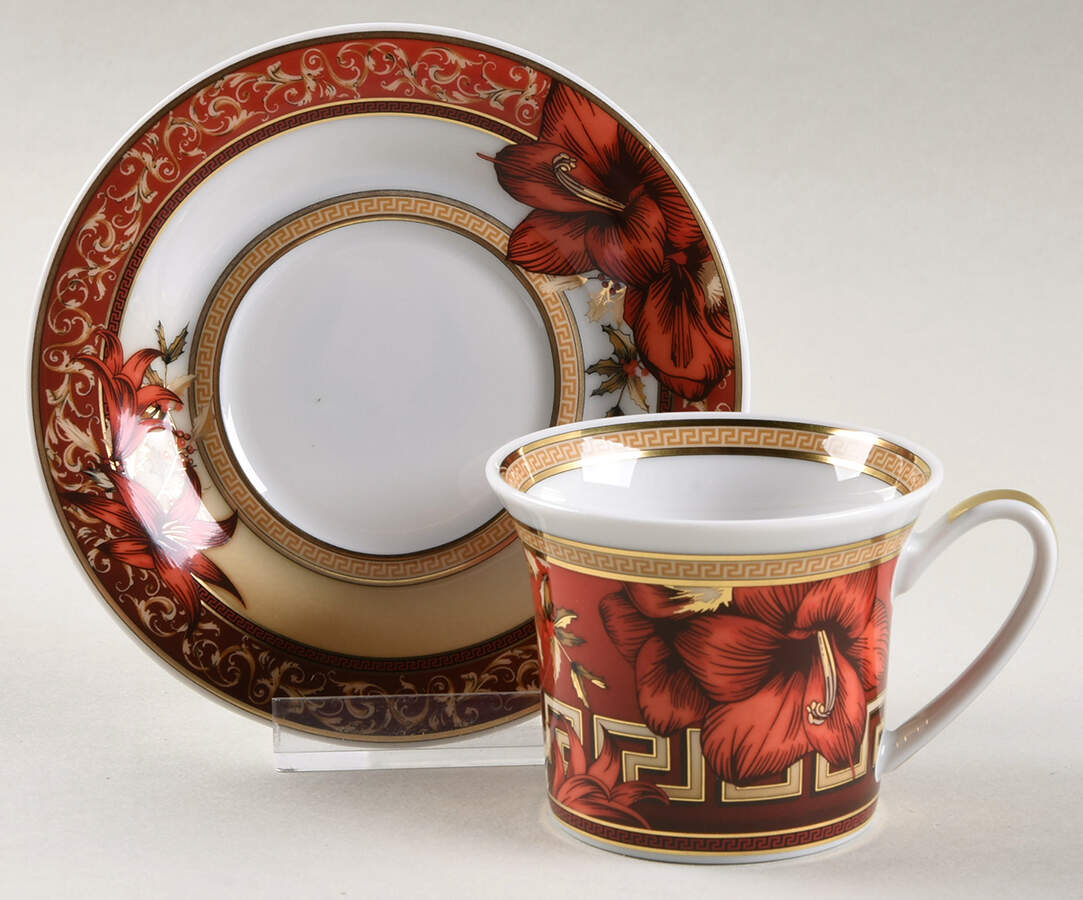 Christmas Blooms Flat Demitasse Cup & Saucer Set by Rosenthal - Continental-1