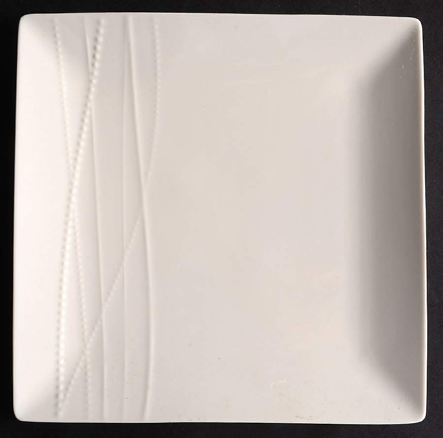 Pearl and Lines Square Salad Plate by Roscher & Co-1