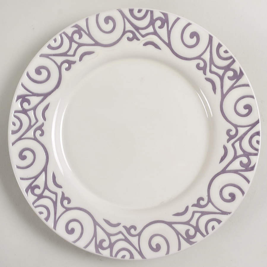 Cucina Scroll Lavender Salad Plate by Rachael Ray-1