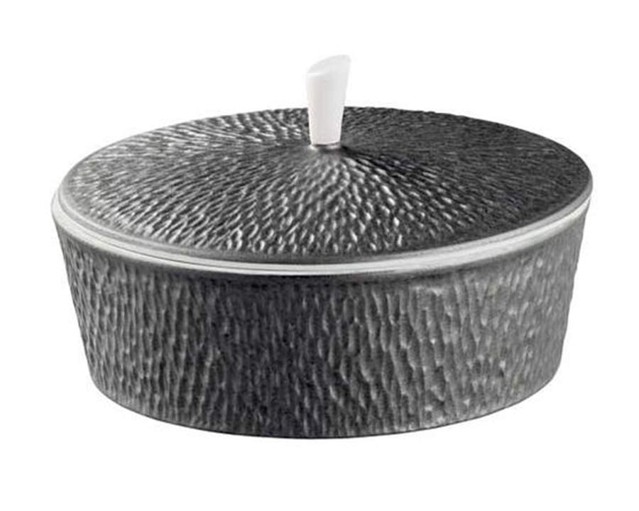 Mineral Irise Dark Grey Sugar Bowl & Lid by Raynaud-1
